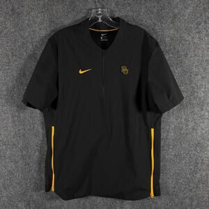 Nike Baylor Bears Sideline Pullover Mens M 1/4 Zip SS Vented NCAA Black Side Zip